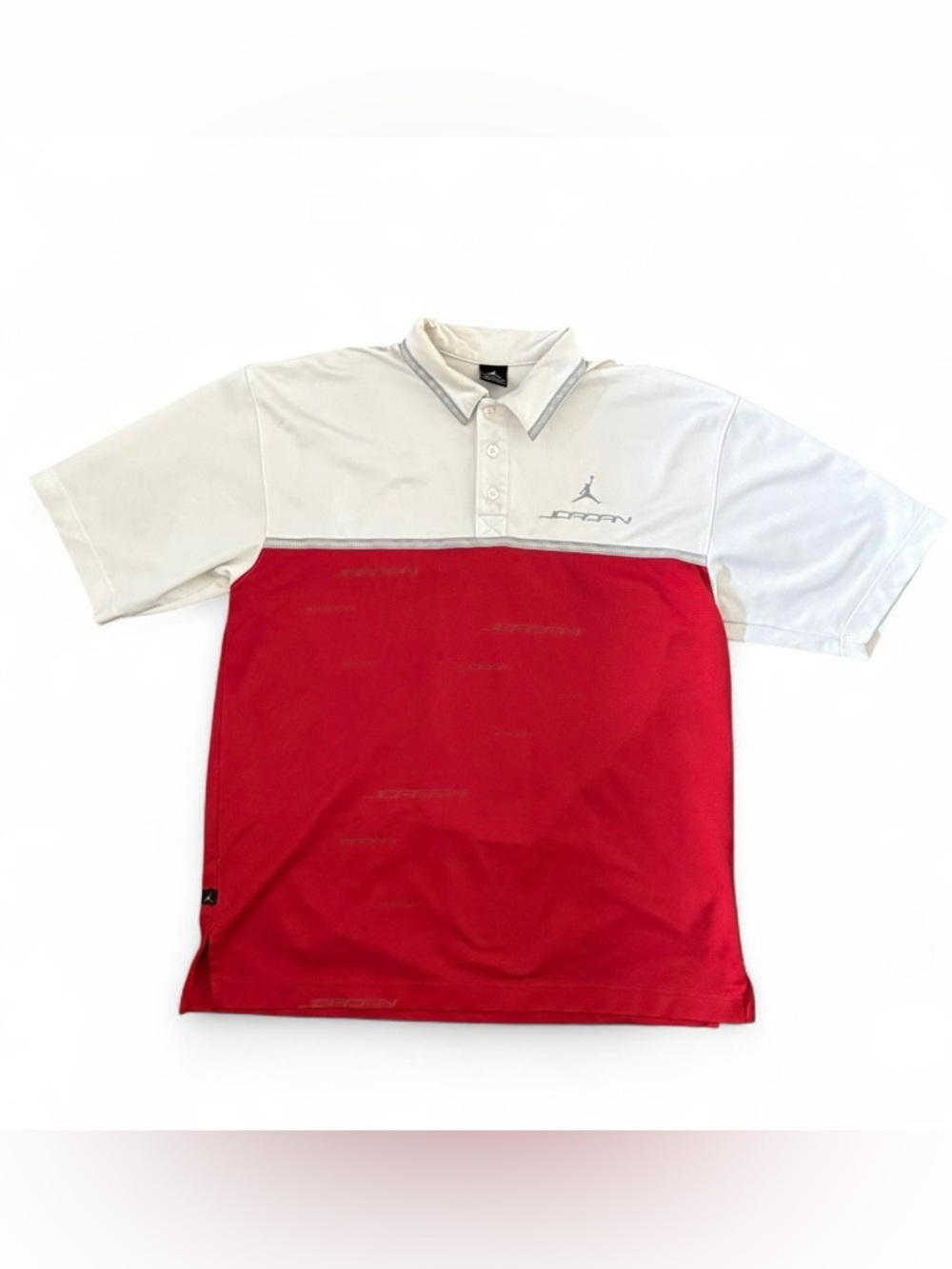 Vintage Air Jordan 22 Button Up Polo Shirt AOP USA Y2K Basketball Embroidered L